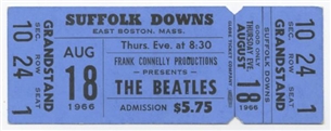 Original 1966 Beatles Suffolk Downs Full Concert Ticket